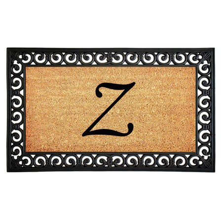 Monogram Door Mat, Black, Natural, 18 in W x 30 in L